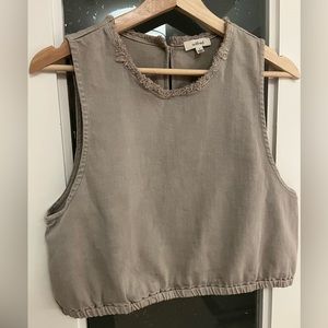 Wilfred grey linen crop tank top
